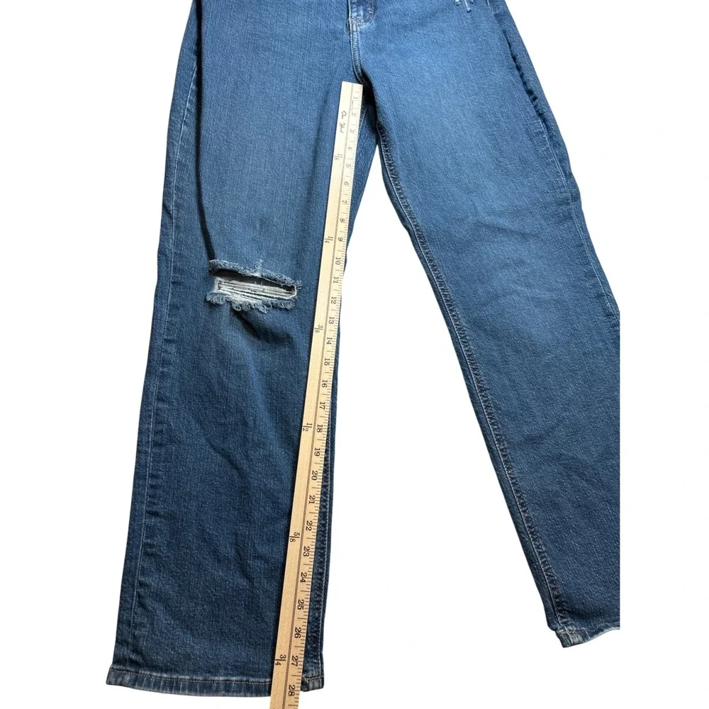 Lee Mens Straight Leg Distressed Medium Wash Blue‎ Denim Jeans 31x27.5